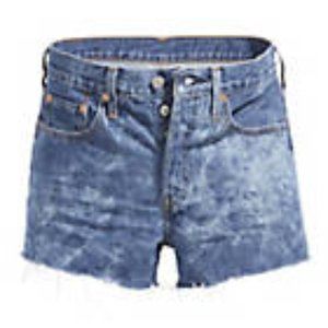 SOLD Levis 501 Women’s Shorts High Rise Button Fly Medium Wash Distressed
